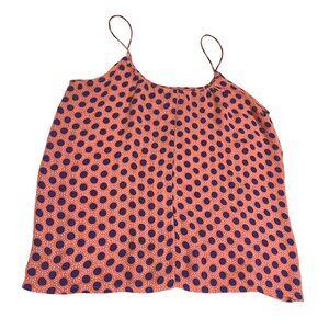 Tucker Khala Silk Camisole in Salmon With Blue Polka Dots